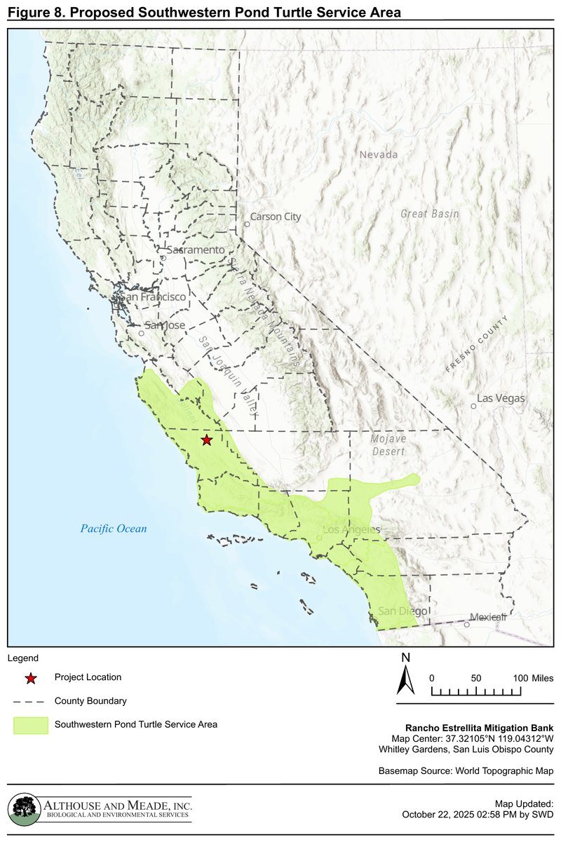 Figure 8. Proposed Southwestern Pond Turtle Service Area