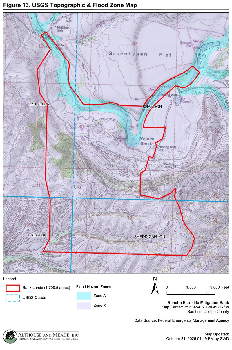 Figure 13. USGS Topographic and Flood Zone Map